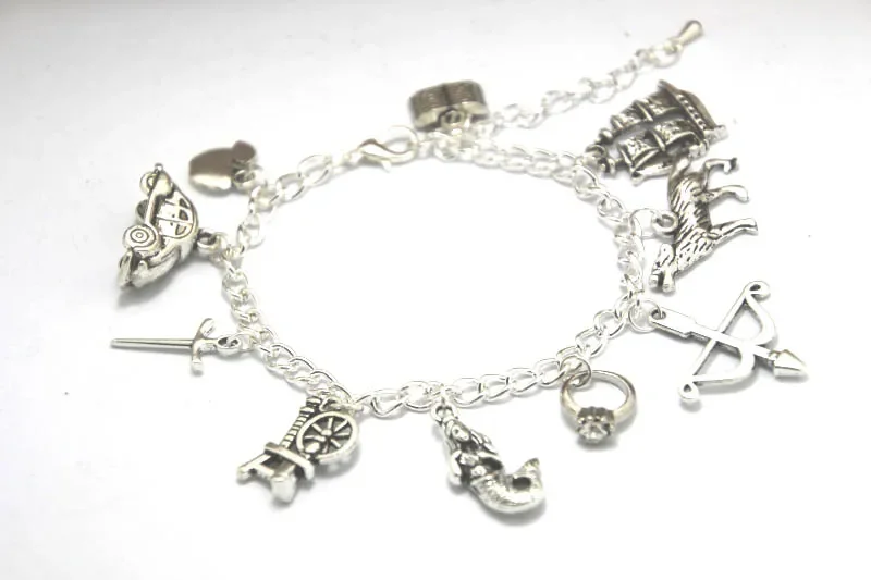 

12pcs OUAT Characters Charm Bracelet Silver Tone Once Upon A Time