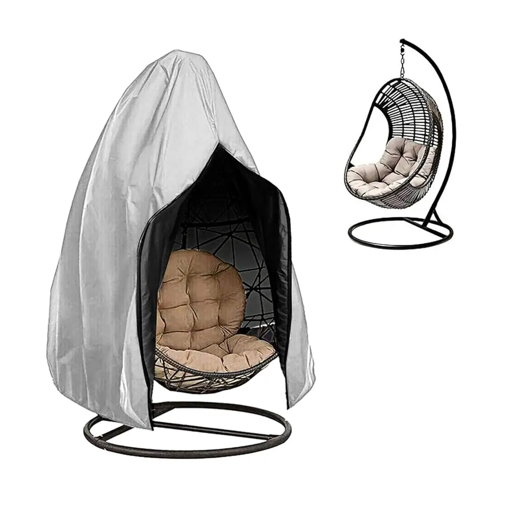 

Patio Hanging Chair Cover, 420D Suspension Egg Chair Cover 75 H For Outdoor Wicker Double Egg Swing Chair, Silvery Waterproof