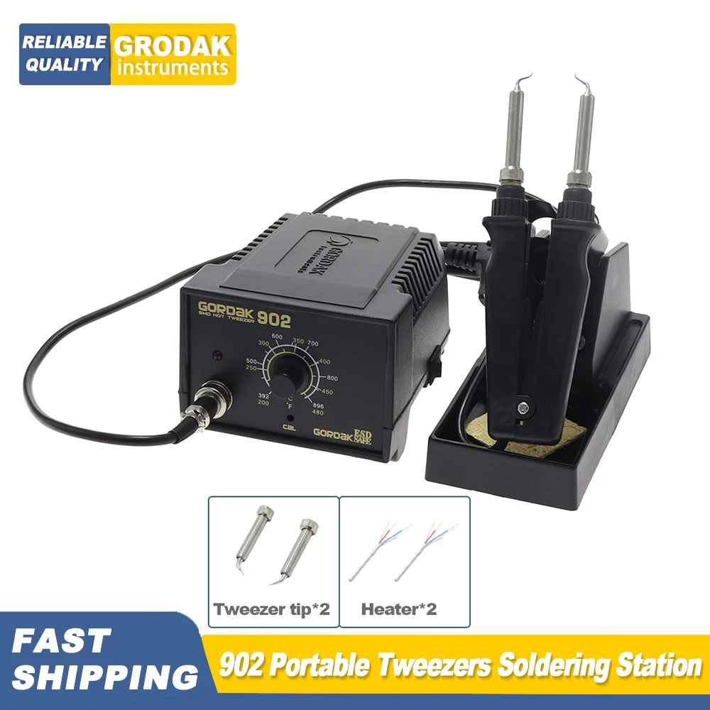 GORDAK 902 Portable Tweezers Soldering Station 220V 75W Adjustable Electric Heating Tweezers Clip Desoldering Tool