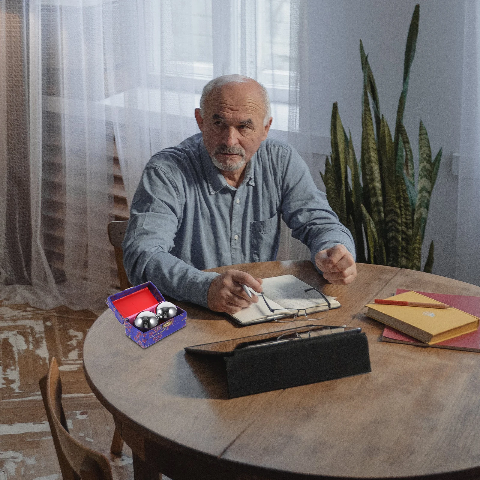 

2 шт., массажный мяч для здоровья рук, 5 мм, серебряные железные тренировочные шарики для упражнений на пальцы, фитнес, портативный массажер для рук, металлический
