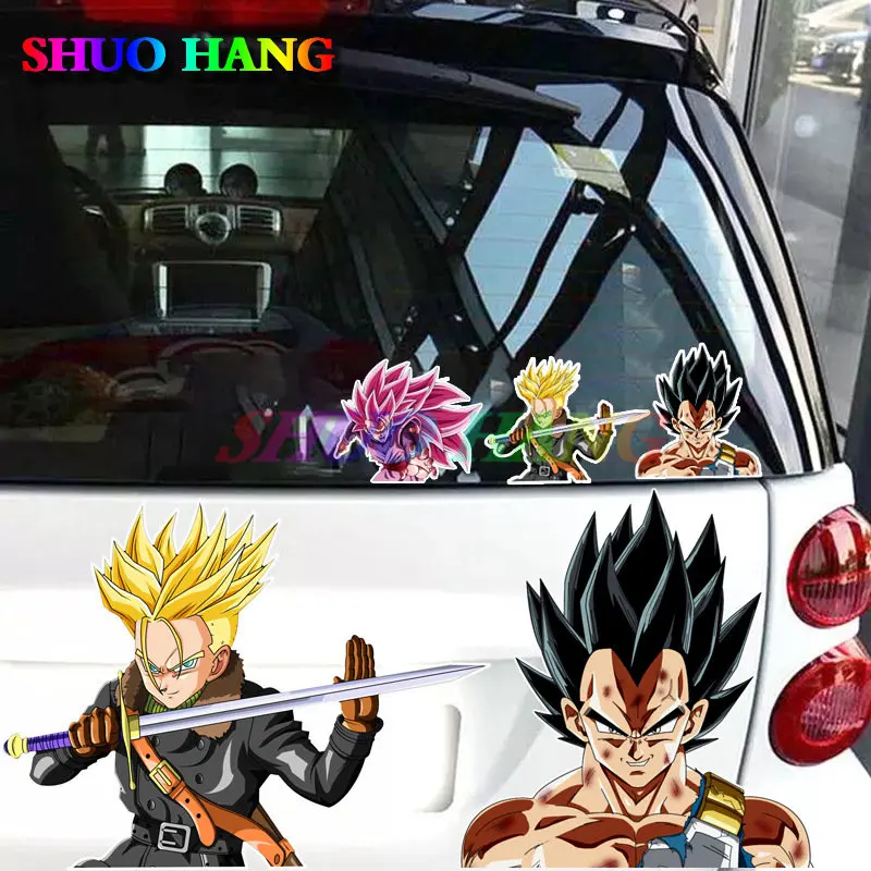 Explosive Trend  Wukong Car Stickers Vegeta Saiyan Anime Car Body Decoration Scratches Waterproof Stickers Vinyl