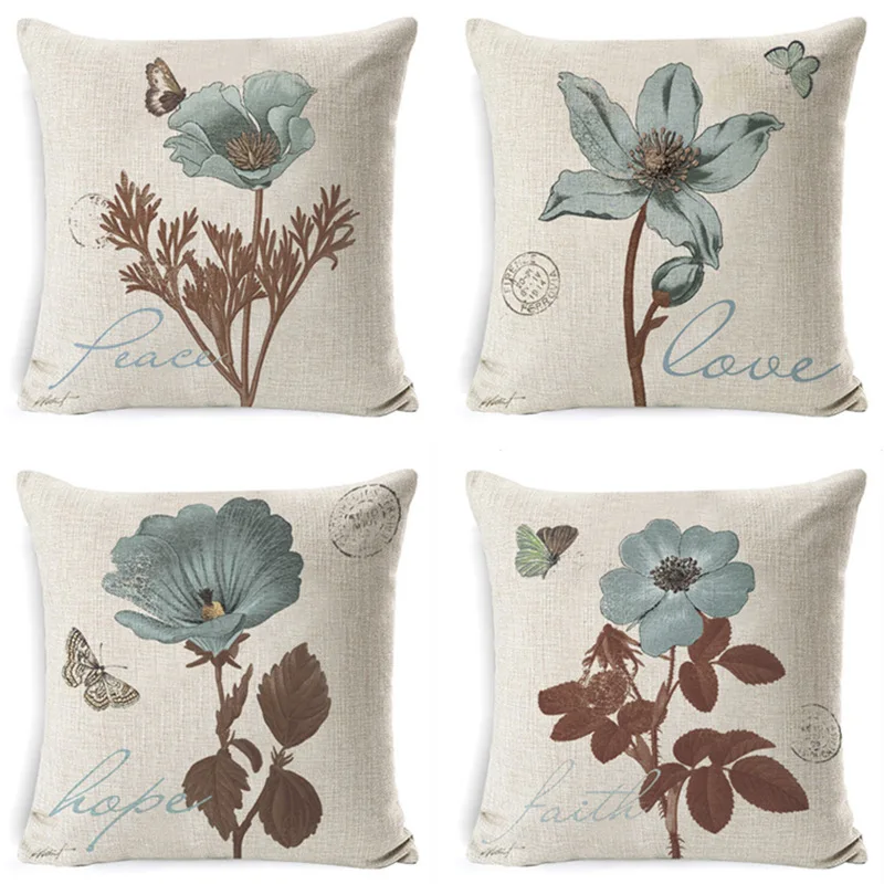 Fundas de almohada de mariposa geométrica الأزهار con impression digital de tela de felpa corta، cojín de sofá en forma de coche