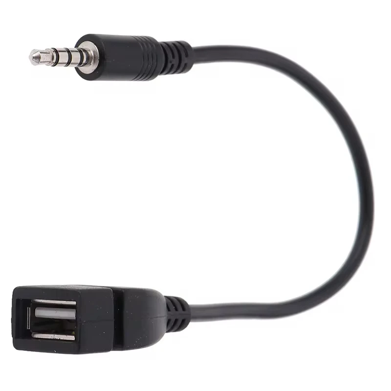 3.5mm Car AUX Audio Cable To USB Audio Cable Car Electronics For Play Music Car Audio Cable USB Headphone Converter Black