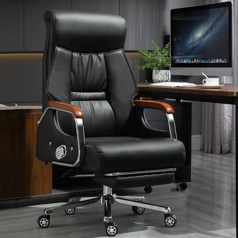 Multifunctional Executive Chair Featuring Multi-point Massage, 135° Recline, and A Widened, Double-layered Headrest and Backrest