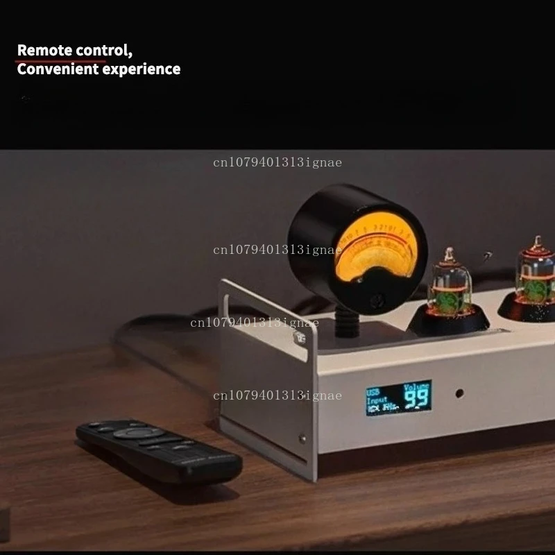 Bluetooth Tube Preamp USB DAC Headphone Amp With VU Meter Support DSD256 Fiber Coaxial Decoder