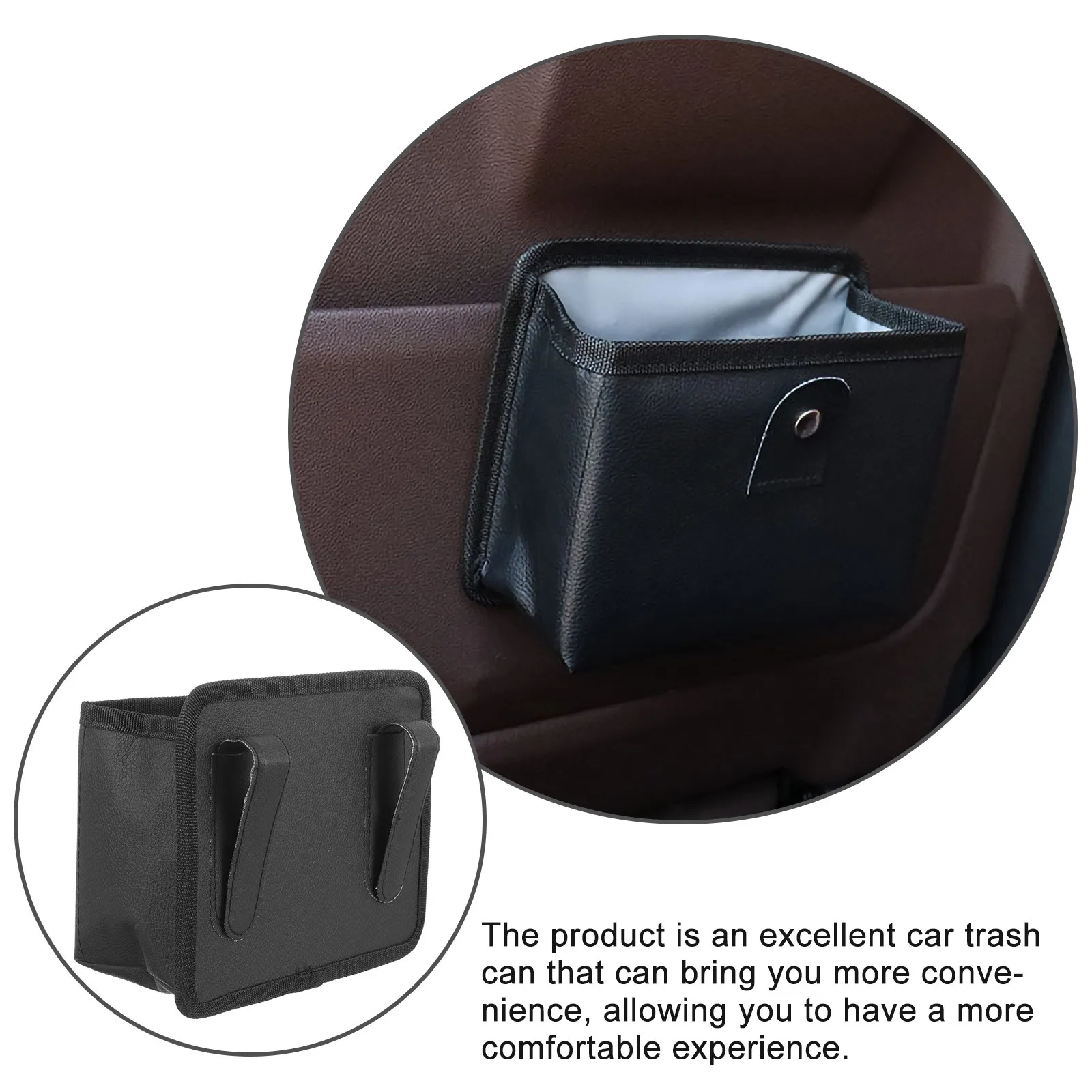 

Car Trash Can Foldable Leak Proof Waste Bin for Side Door Storage Small Garbage Holder Vehicle Organizer Accessory Cup Holder