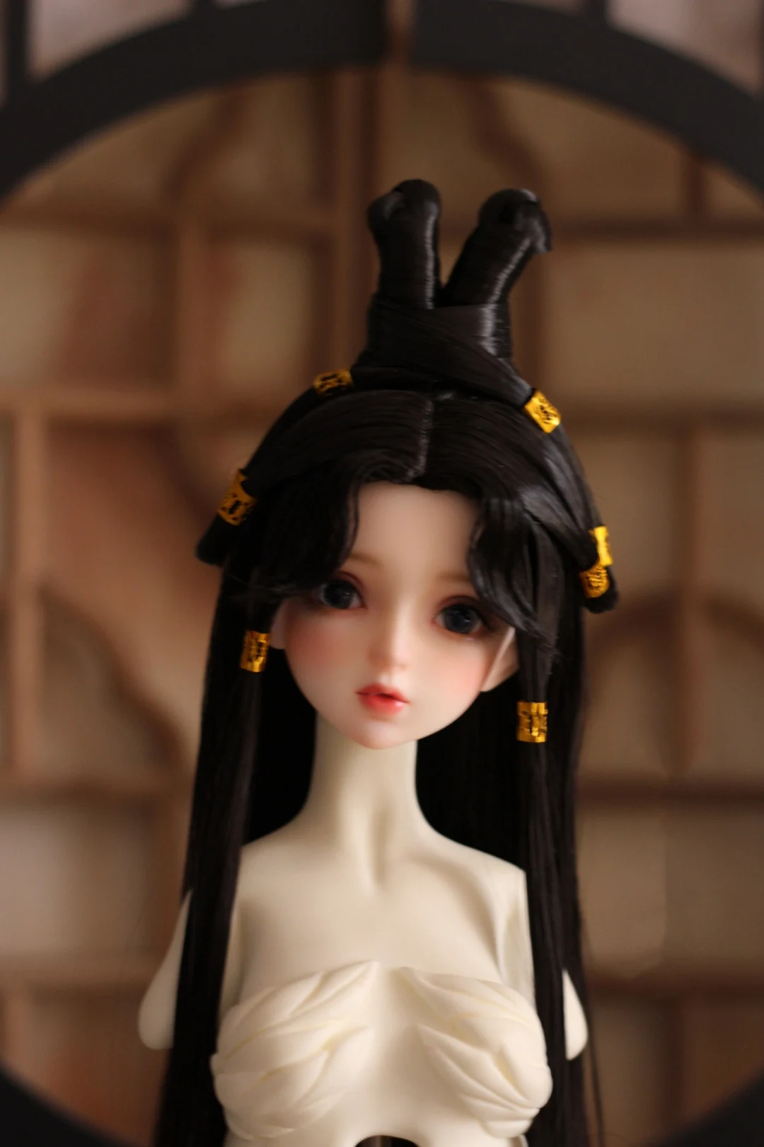 

1/4 1/3 Scale BJD Wigs Ancient Costume Hanfu Retro Hairstyle Hair Fairy Wig For MSD SD13 Big Girl SSDF Doll Accessories A1443