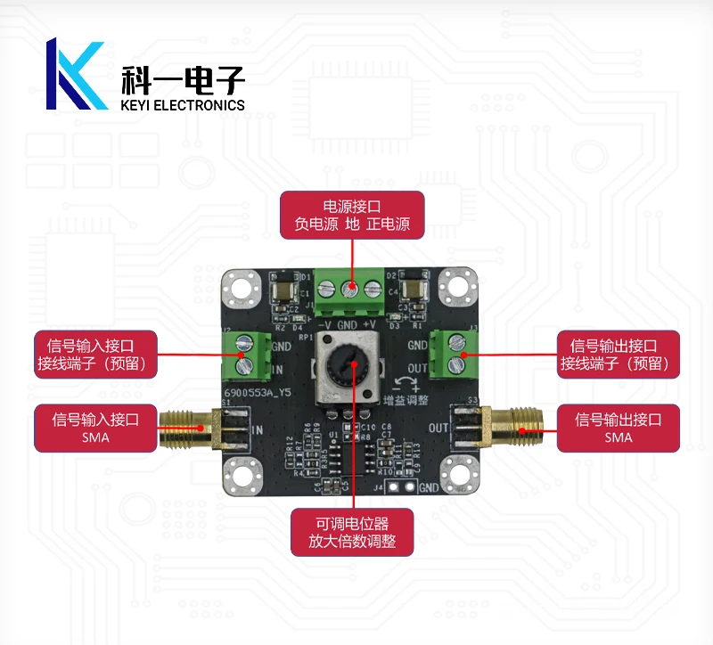 AD825 High-speed Amplifier Module with Adjustable Multiplier, Universal JEFT Type Audio Operational Amplifier Module