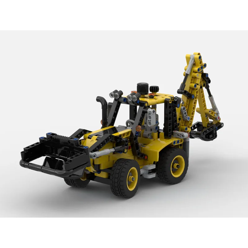 MOC-224318 Klassisches neues Baggerlader-Ziegelmodell, 571-Teile, kreatives Spielzeuggeschenk für Jungen, Kindergeburtstag und Weihnachten