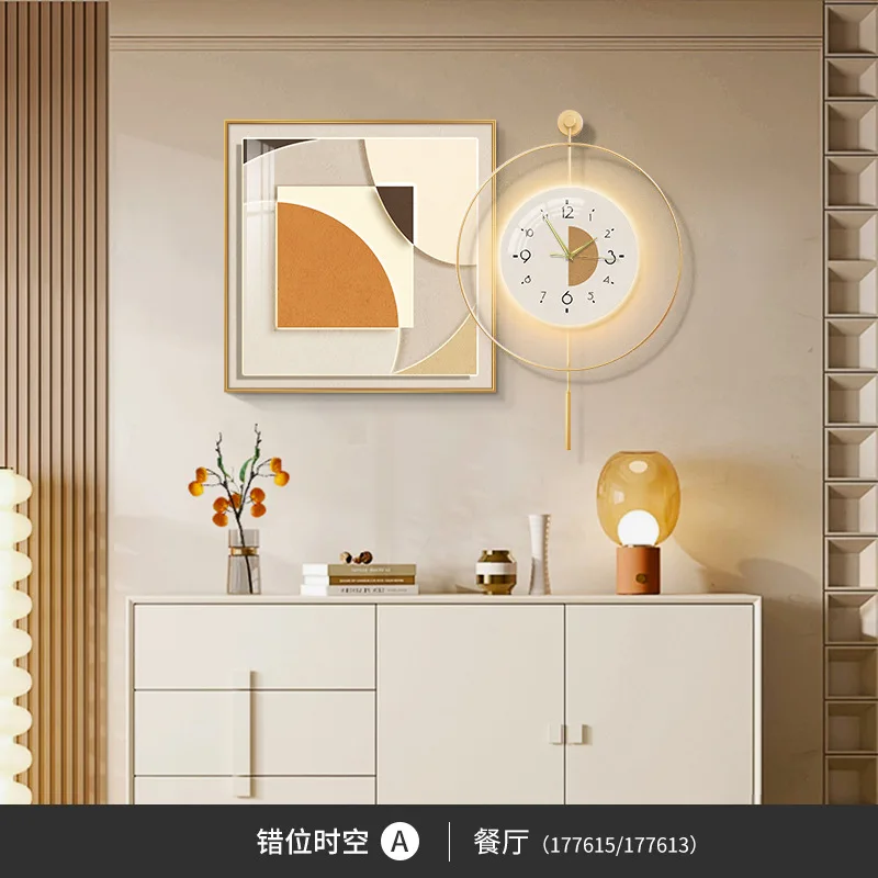 

Living room cream style geometric lamp painting dining room high-end hanging painting dining table luminous mur
