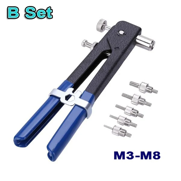 150PCS Rivet Nuts Plier Mandrel Kit M3/M4/M5/M6/M8 Nut Rivet Mandrels Repairtool Rivetgun Flatheadscrew Pop Nut Rivet Plier Set