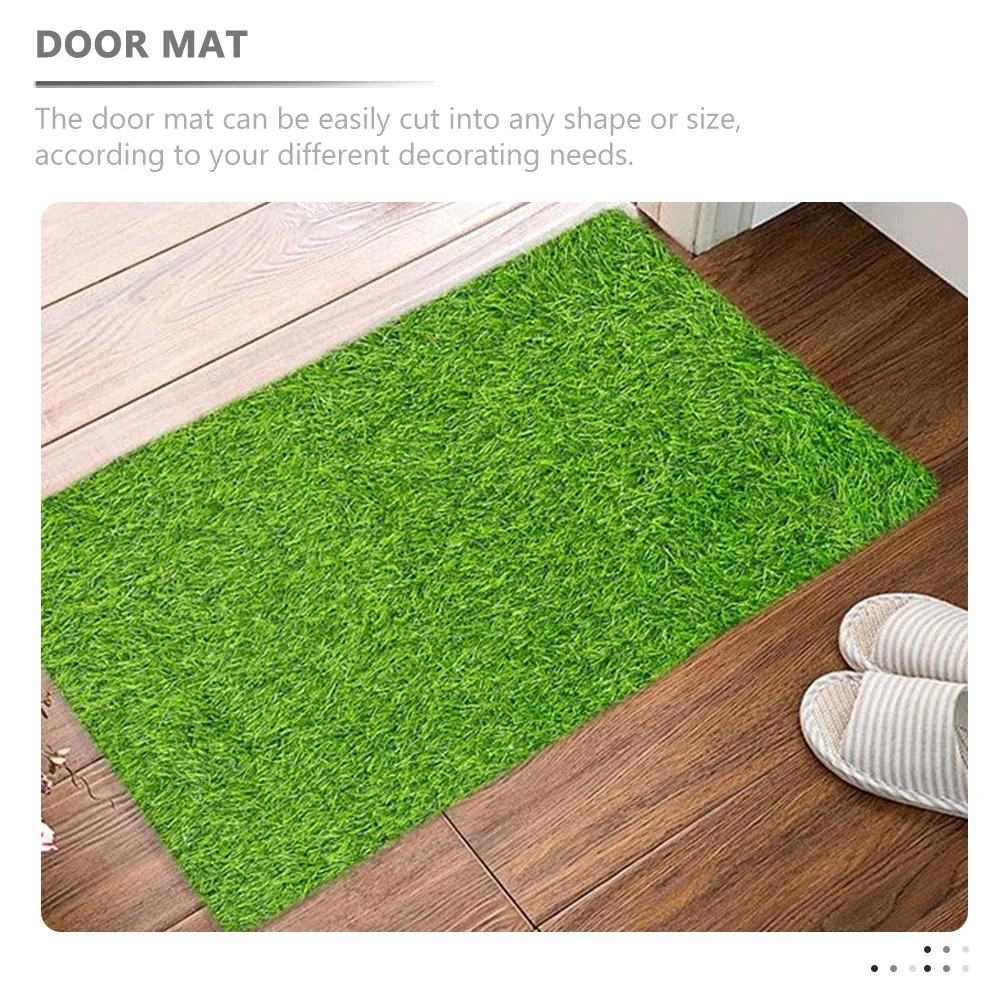 Front Door Mat Artificial Turf Rug Doormats Green Portable Grass Outdoor Plastic Rubber Floor