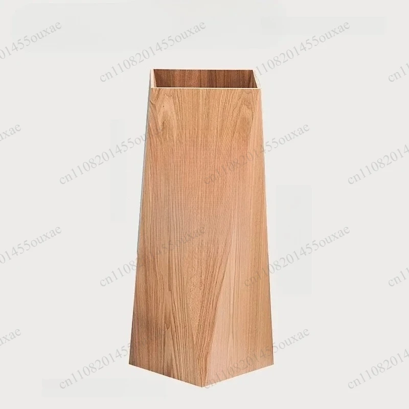 Nordic Premium Wooden Covered Trash Can Large Diamond Polygonal Design For Home Office Living Room Bathroom