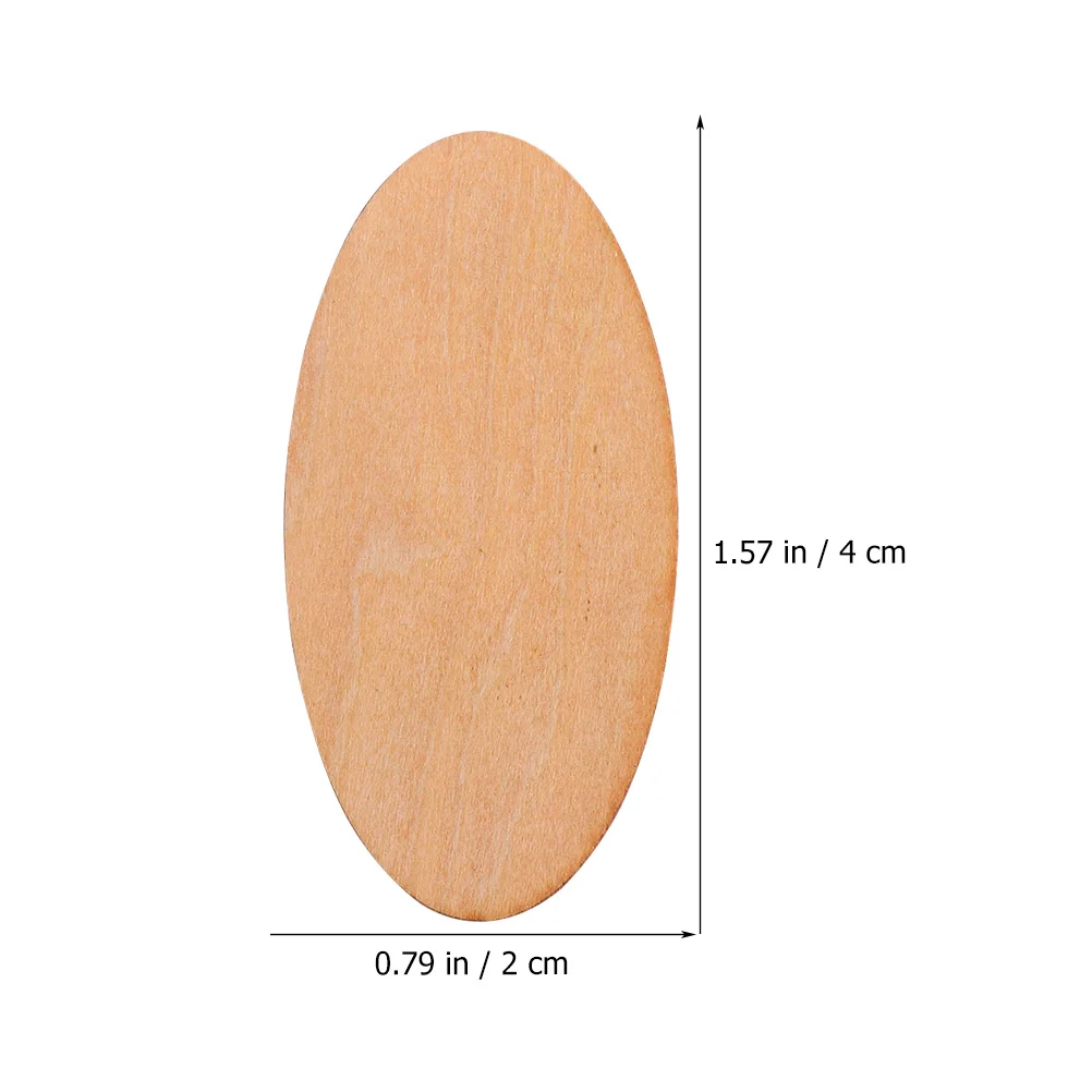 

100pcs Blank Oval Wooden Cutouts Unfinished Wood Slices For Diy Crafts Kids Wood Pieces Embellishments Decor Supplies