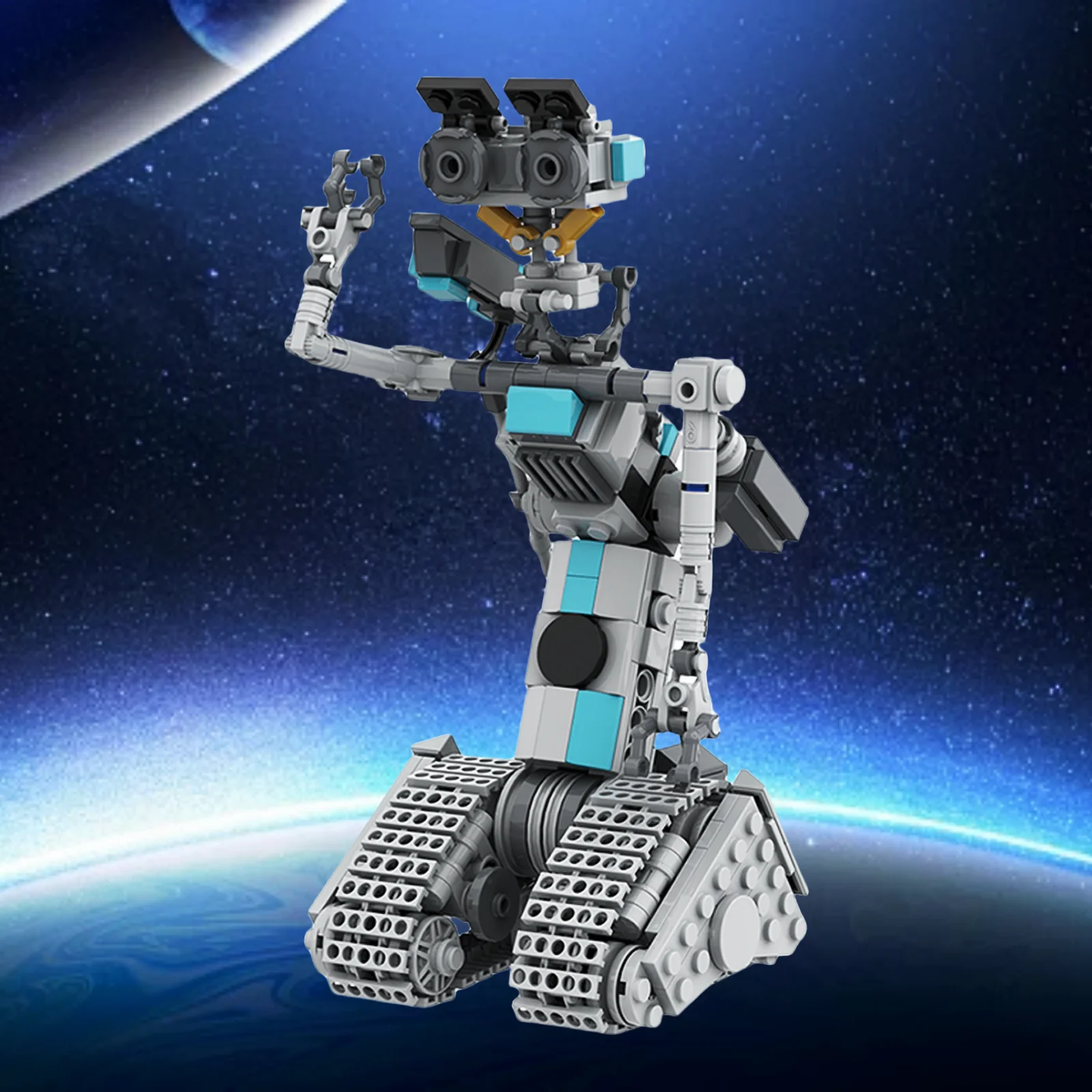 369pcs The blue-gray robot can swing up and down and roll.enhance their hands-on ability. Halloween, Christmas gift.