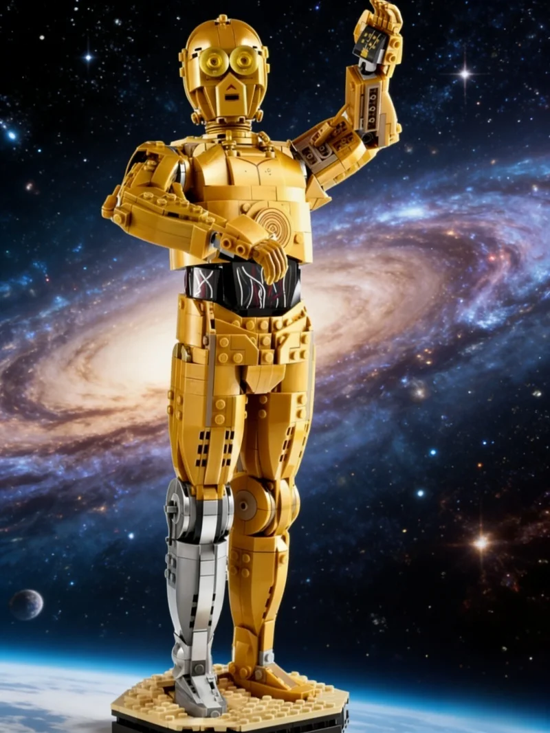 

Новая модель золотого гуманоида MOC, 1138 деталей, конструктор для дома, подарок для мальчиков