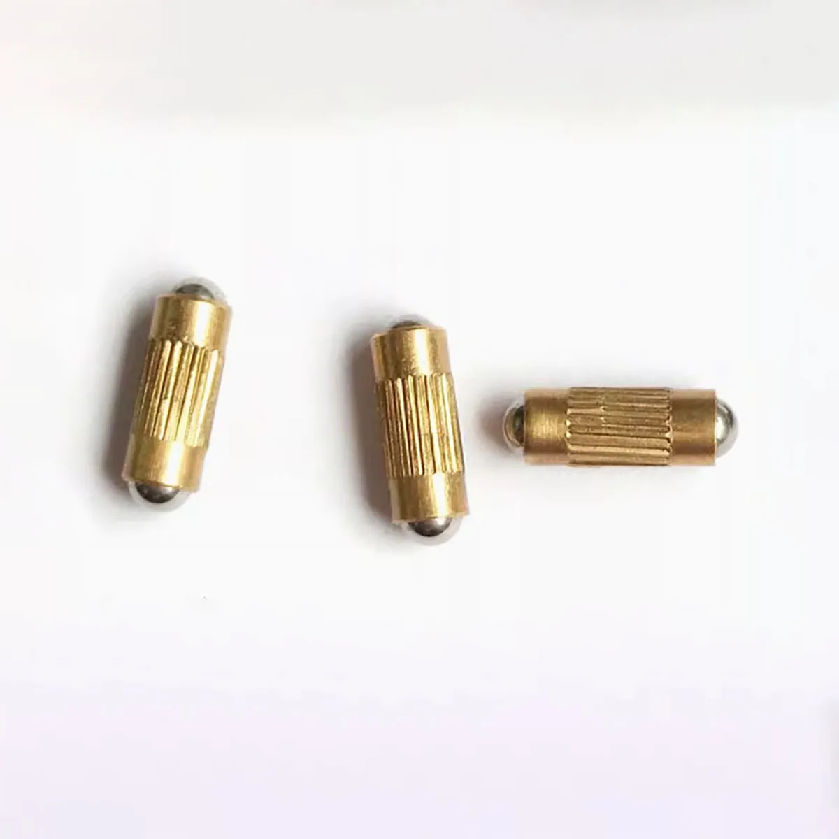 Precision Double End Brass Ball Plunger Embossed Positioning Ball Press Fit Door Latch Lock Collision Ball Head Pin