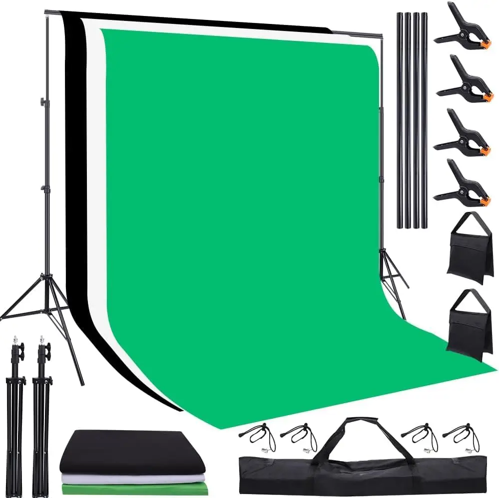 

Подставка для фона, регулируемая подставка для фотосъемки 3x2 м, белый, зеленый, черный экран с сумкой для переноски для вечеринок в студии фото-видео