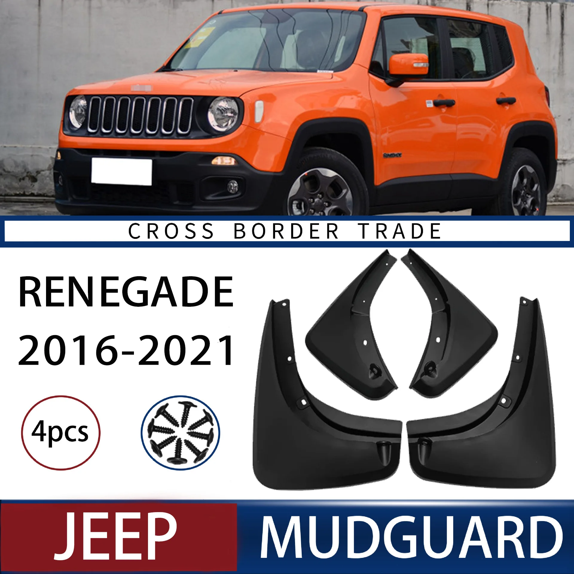 

FOR jeep Renegade 2015-2021 Car Molded Mud Flaps Splash Guards Mudguards Front Rear Styling Front Rear Car Accessories