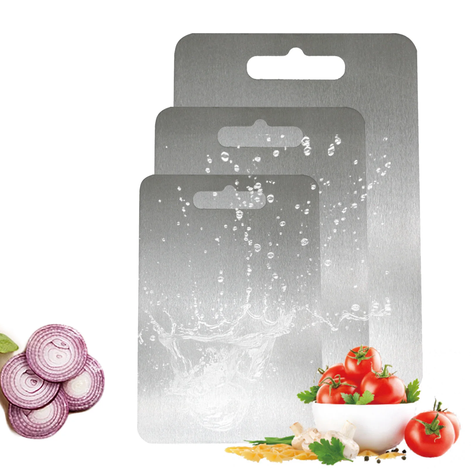 

Ti-Vision Metal Cutting Board, Double-Sided Separable for Raw & Cooked Food, High Temperature Resistant, Corrosion Protection