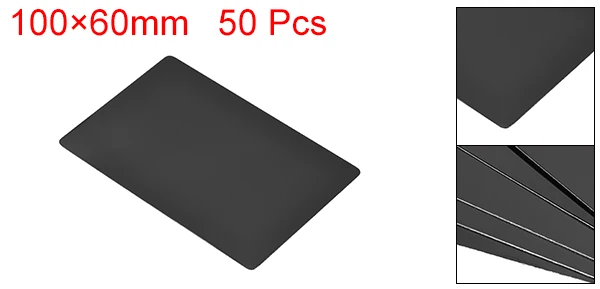 Uxcell 50pcs schwarz leer Aluminium legierung Karte DIY laser gravierte Metall Business Name Karten lackiert Platte 80x40x0,25mm