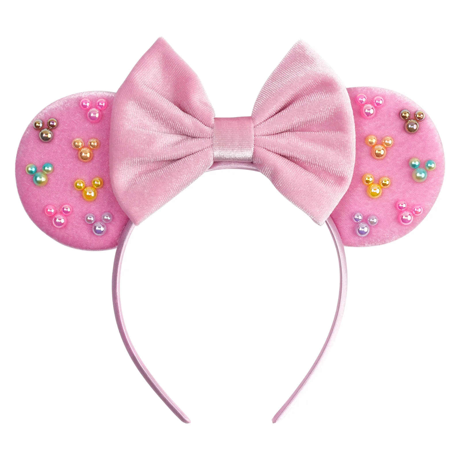 Mickey Mädchen Samt-Ohren Haarband Weiches Schleifenband Halloween-Party Weihnachten Haaraccessoires – Detail 4