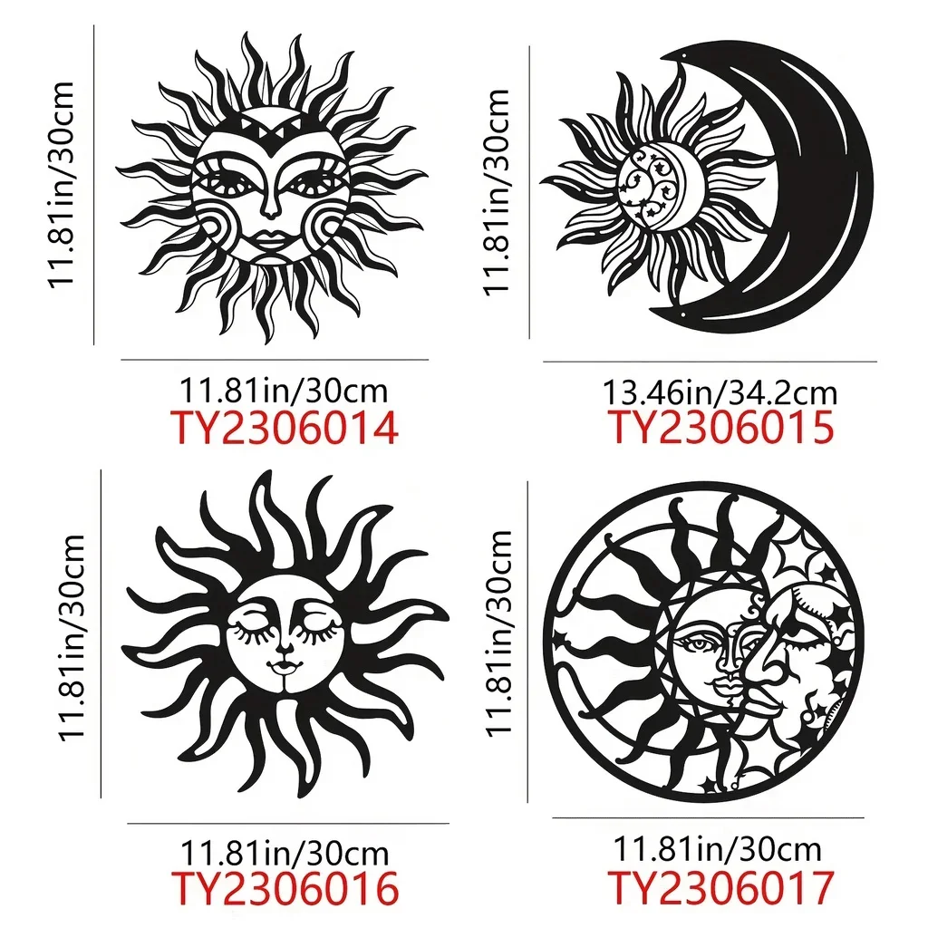 Metal Sun And Moon Wall Decor,Metal Wall Art For Living Room Sculpture Moon And Stars Home Wall Hanging, Home Decor Iron Art