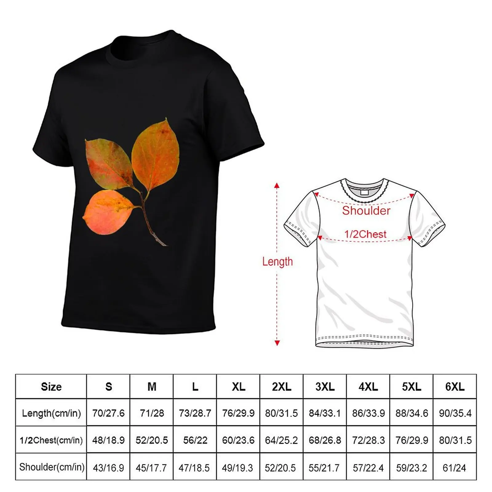 Close-up of Persimmon Leaves in autumn T-Shirt anime boys whites graphic shirts summer tops men tshirt