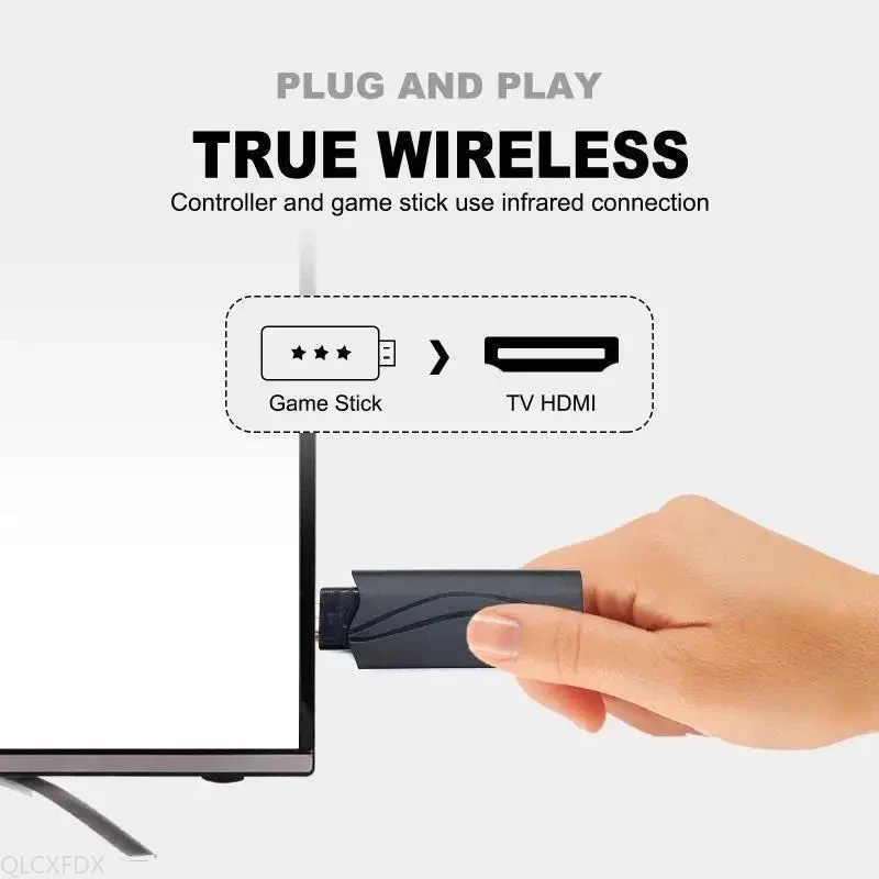 TV Game Stick 4K Built in 628 Classic  Mini Retro Video Games Console Wireless Controller HDMI-compatible Output Dual Players