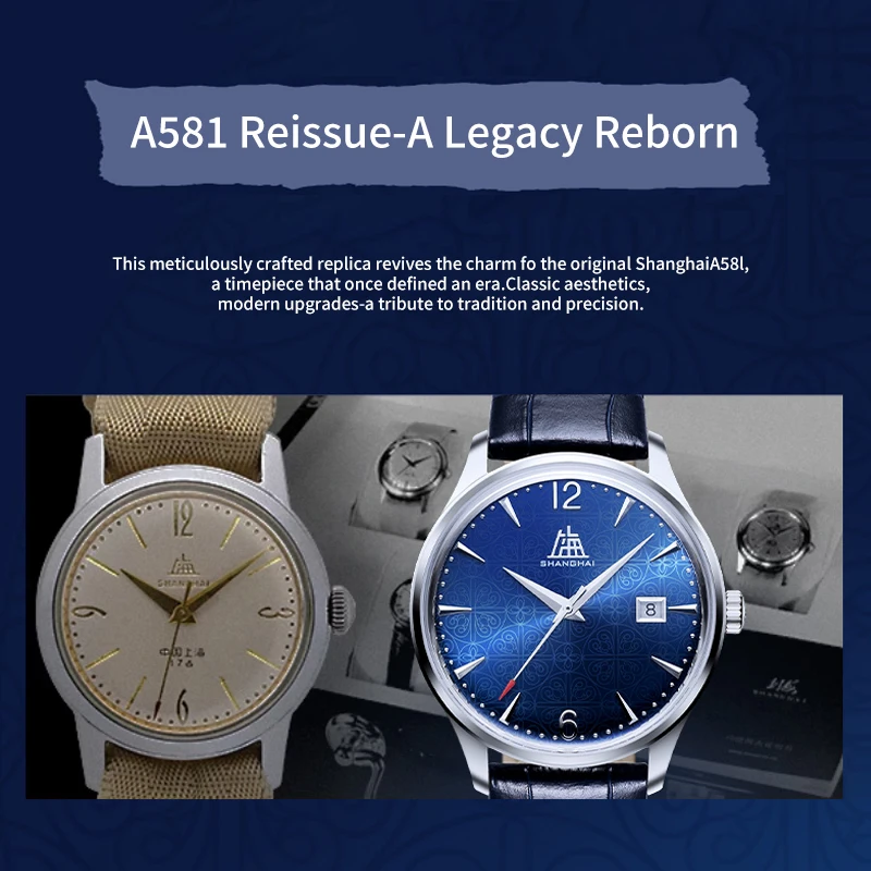 Shanghai 70th Anniversary Limited Edition Men Automatic Mechanical Watch Top Brand 39mm Wristwatch Reissue A581 Watch S5001 NEW