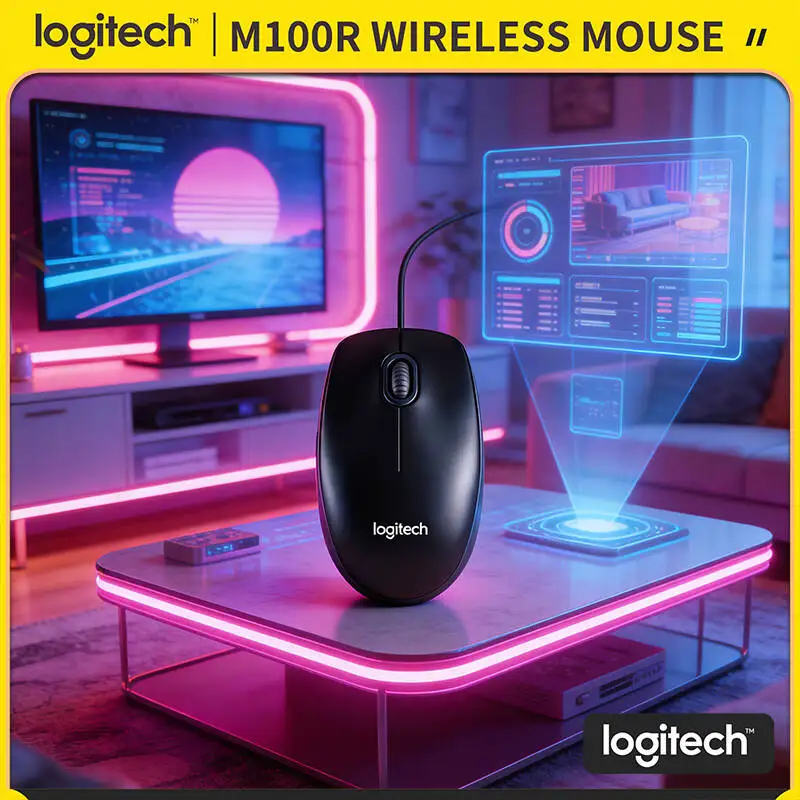 

Оптическая проводная мышь Logitech M100R, 1000 DPI, точное отслеживание, удобная рукоятка, универсальный дизайн для ПК, ноутбуков, Mac, Linux
