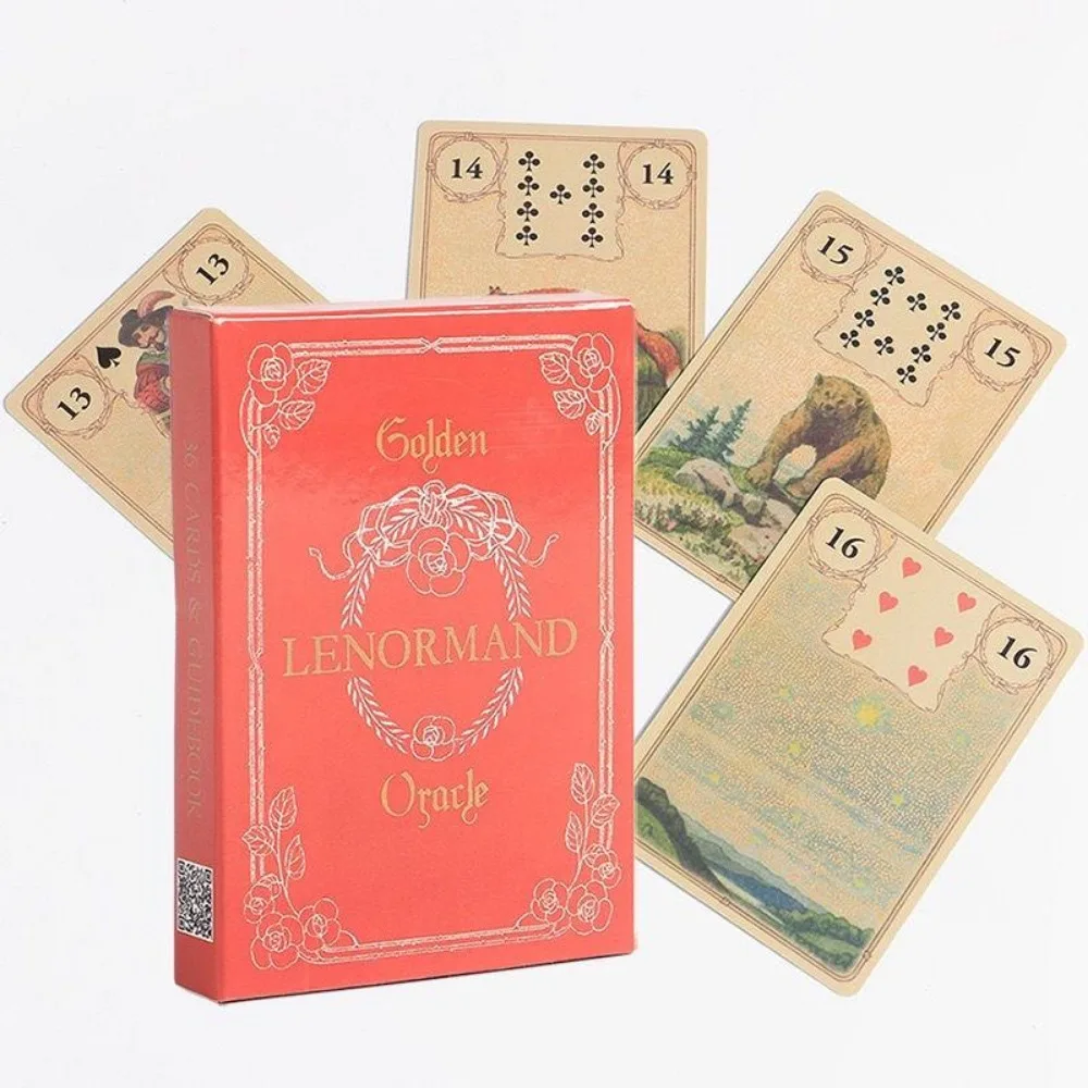 Cartes Oracle Golden Lenormand, jeu de table de loisir, pour fête, divination, tarot