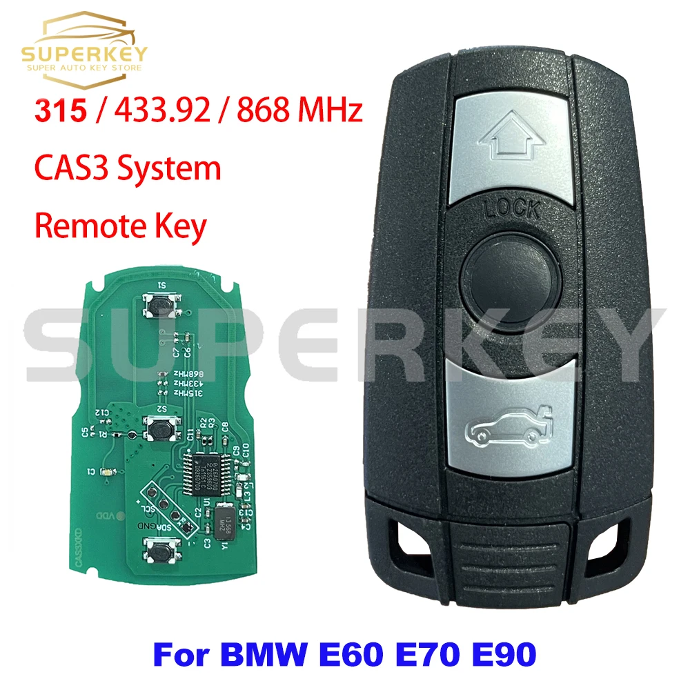 SUPERKEY KR55WK49127 For BMW X5  E65 E83 X6 E46 E60 E63 E85 E90 E92 3 Buttons  CAS3 PCF7945 Chip Smart Car Fob Remote Key