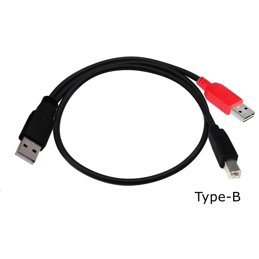 2In1 USB 2.0 Type A Male To Micro Mini USB 5Pin Type A 3A C Male Y Splitter Cable 80/20CM with USB Power Supply For HDD Camera