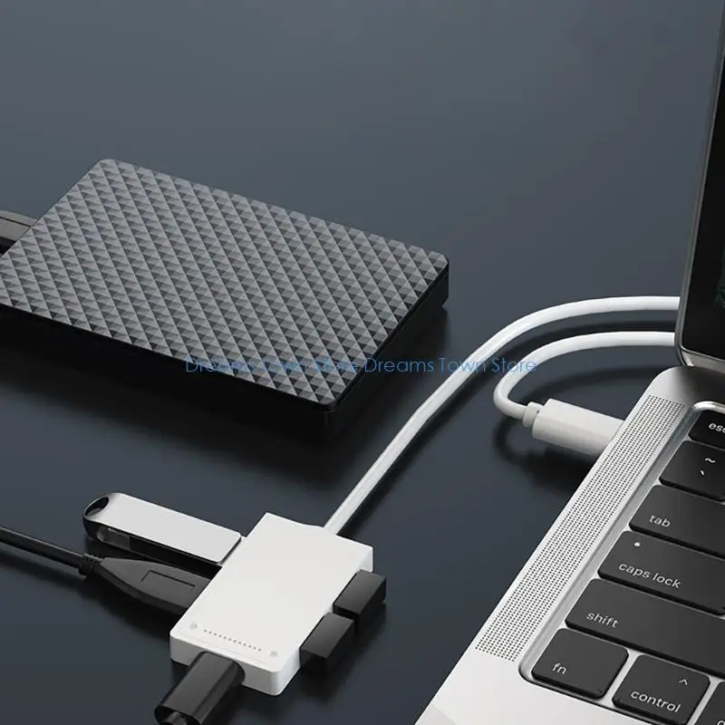 HX6A 4 Port USB Hub Adapter USB Docking Station for TypeC and USB Devices
