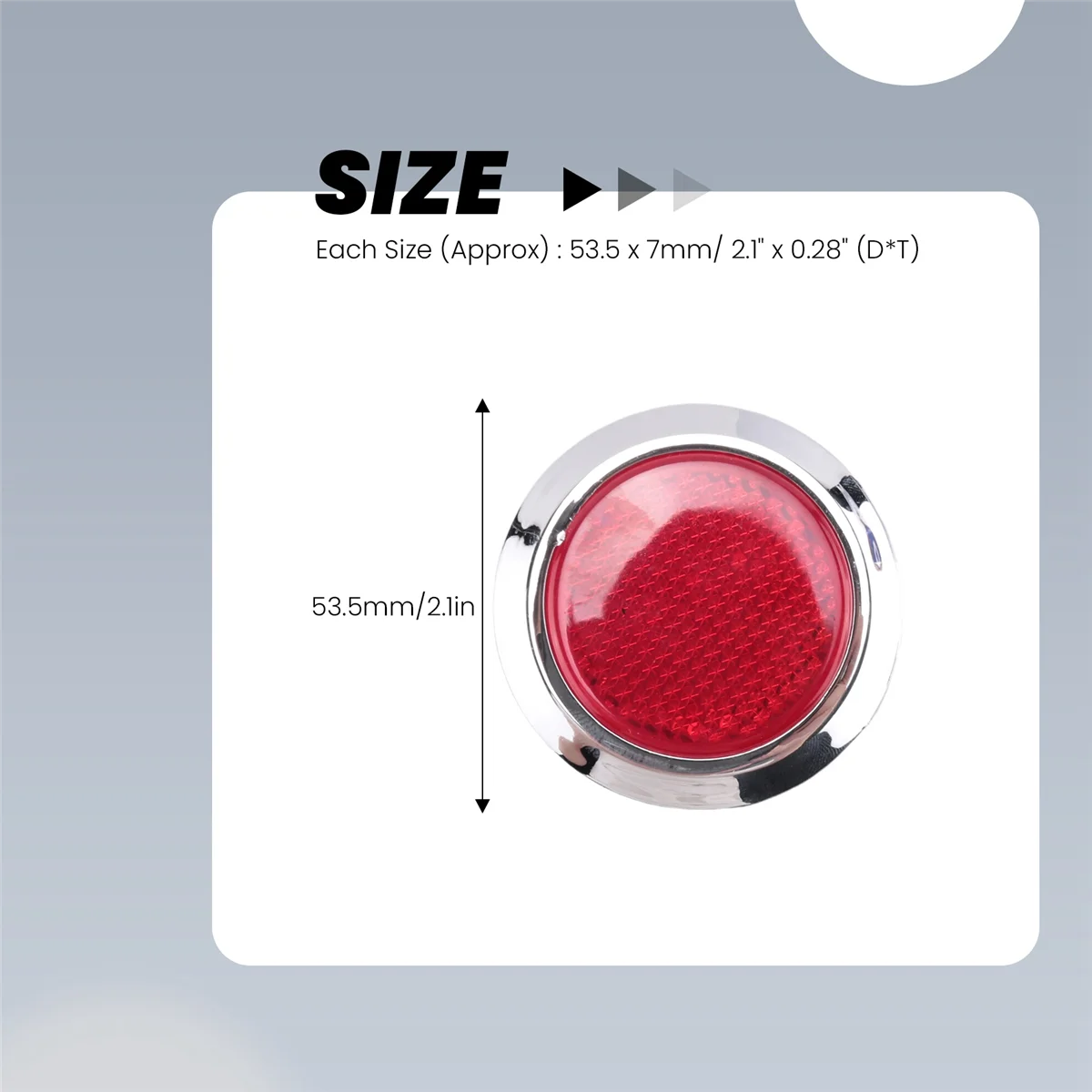 Adesivo riflettente riflettente rotondo in plastica per auto da 4 pezzi rosso