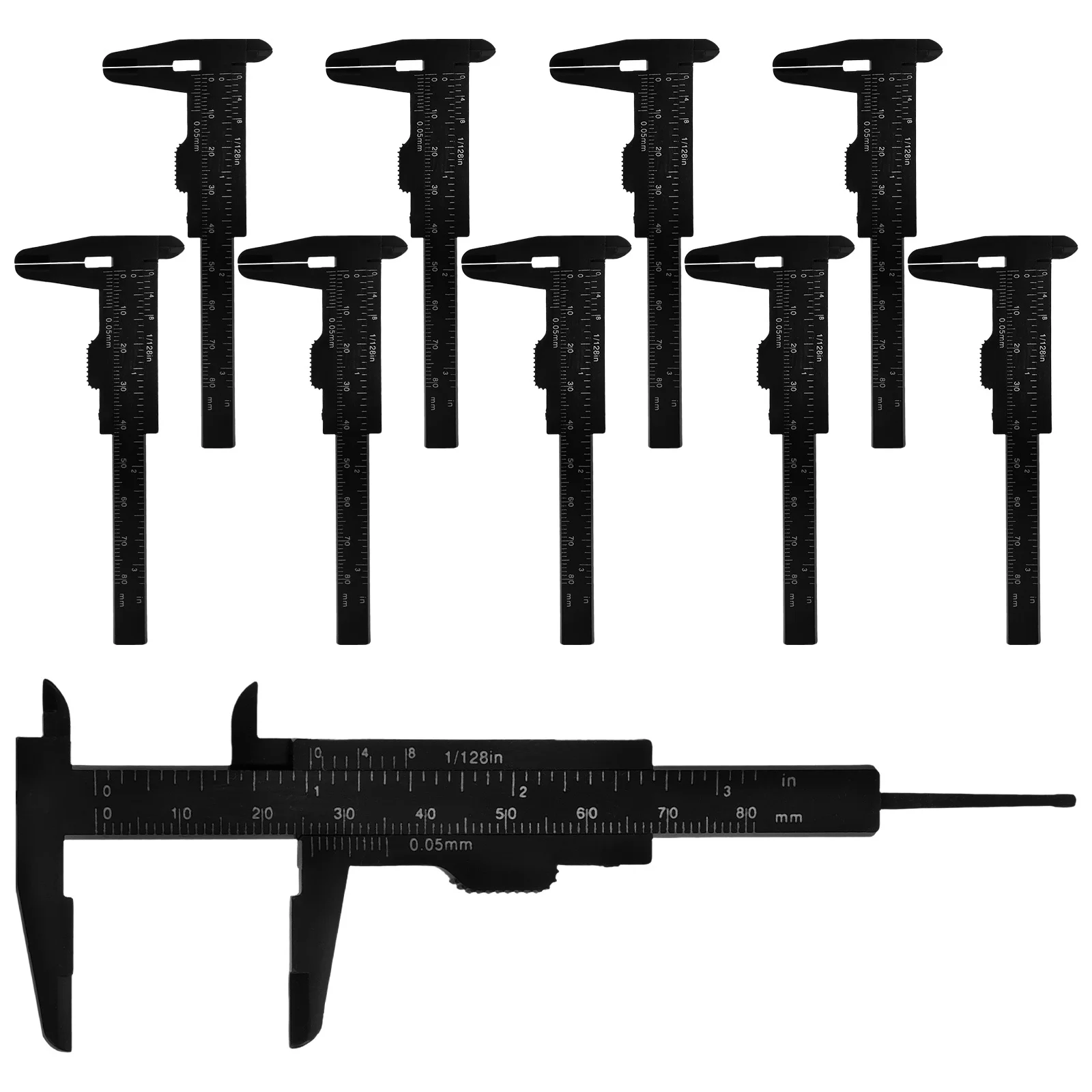 

10Pcs Eyebrow Measuring Ruler Professional Plastic Caliper for Accurate Face Measurement Inner Outer Diameter Depth Tool