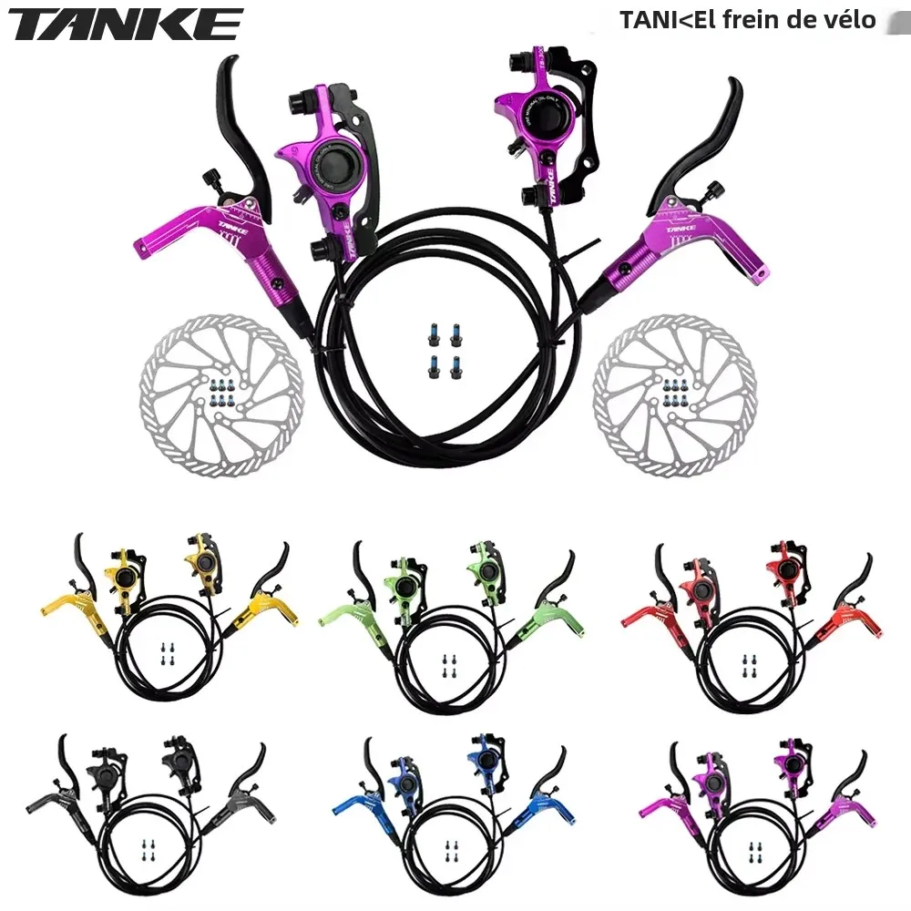 TANKE – jeu de freins à disque hydrauliques pour vtt, Rotors de 160mm, plaque d'étrier d'huile, pince avant et arrière pour vélo de montagne, poignée de 22.2mm, un pilier