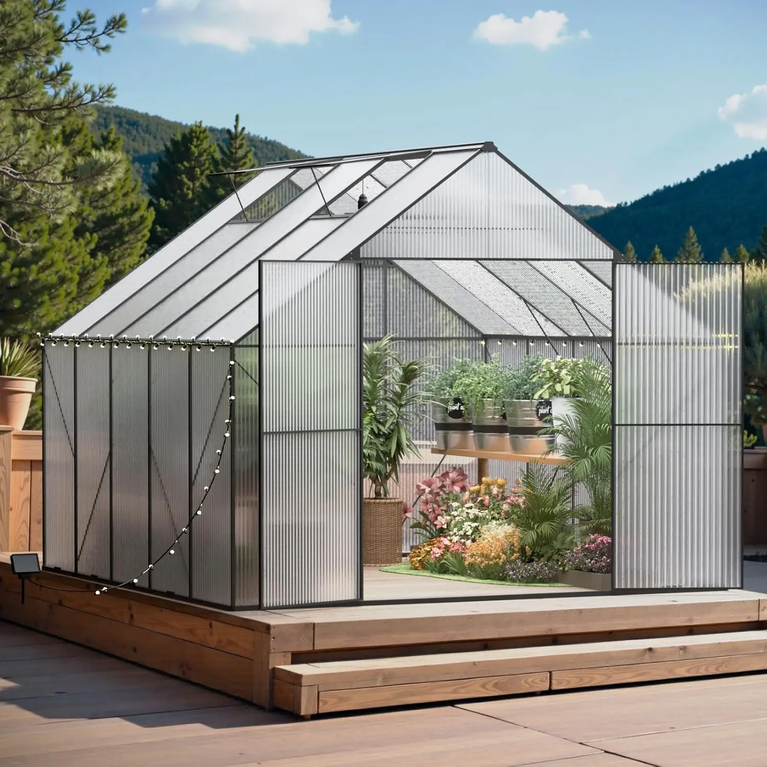 

Уличная теплица из поликарбоната повышенной прочности, большая теплица для сада и двора, на заказ