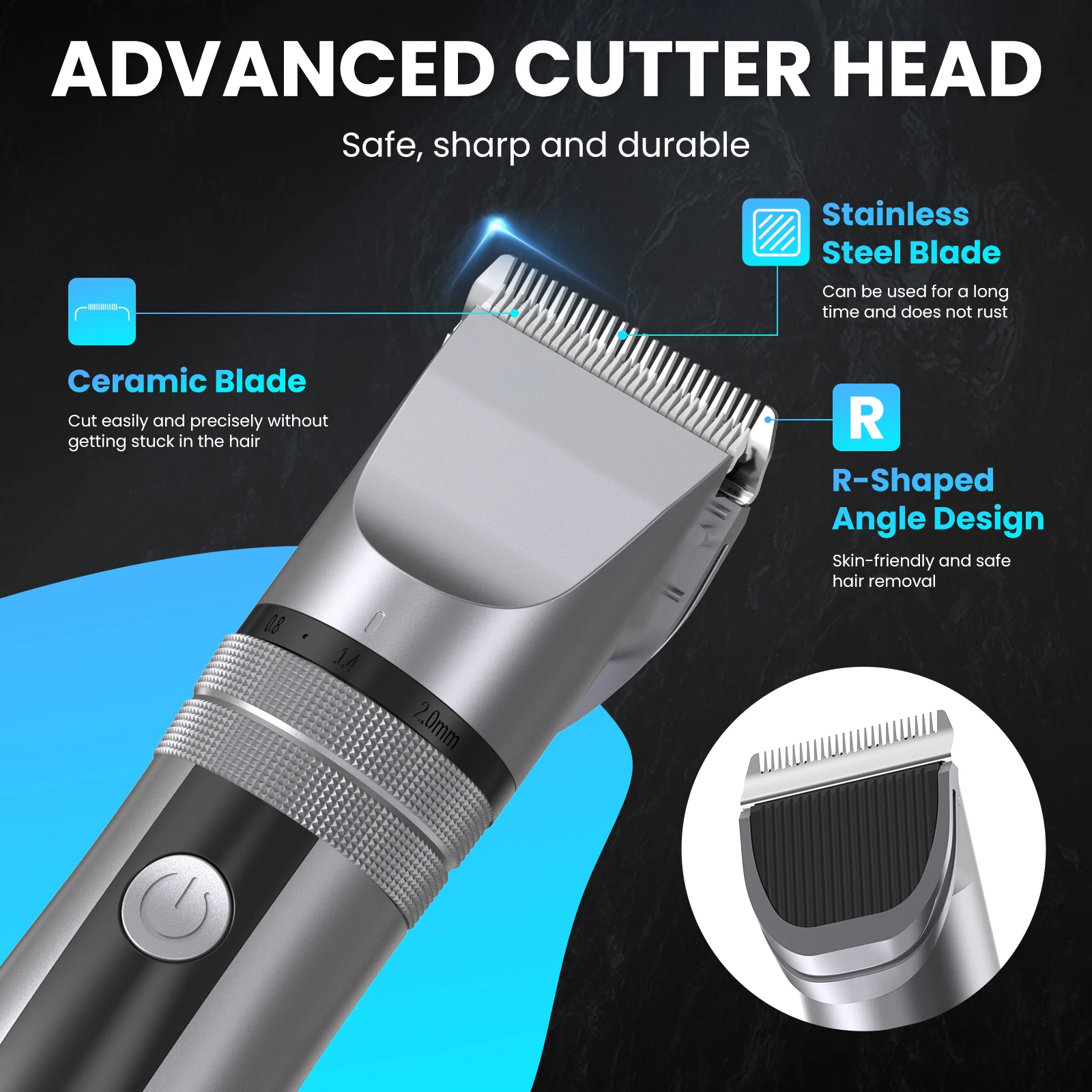 Sejoy Electric Hair Clippers Men Professional kit USB Rechargeable Men's Barber Hair Cutting Machine Beard Trimmer For Men Kids image 2