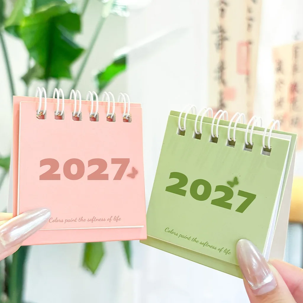 2027 Mini Paper Desk Calendar Portable Standing Daily Planner Desktop Decoration For Office School Stationery Supplies view 4