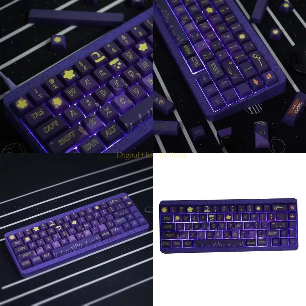 

E06D Lavender Keycaps xda Profile PBT DiseSublimation 127 Ключи клавиш подходит для механической клавиатуры CrossCore