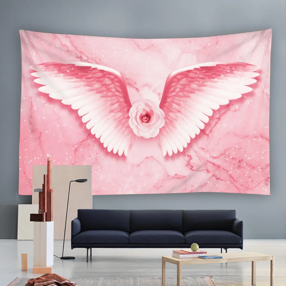 Dreamy Starry Sky Angel Wing Tapestry Multi-Size Multi-Pattern Wall Hanging for Living Room Home Decor Background Cloth