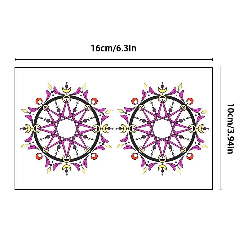 ملصقات وشم مؤقتة يمكن التخلص منها على تصميم الشمس والقمر والنجوم، تتوهج في الظلام، مقاومة للماء والعرق.