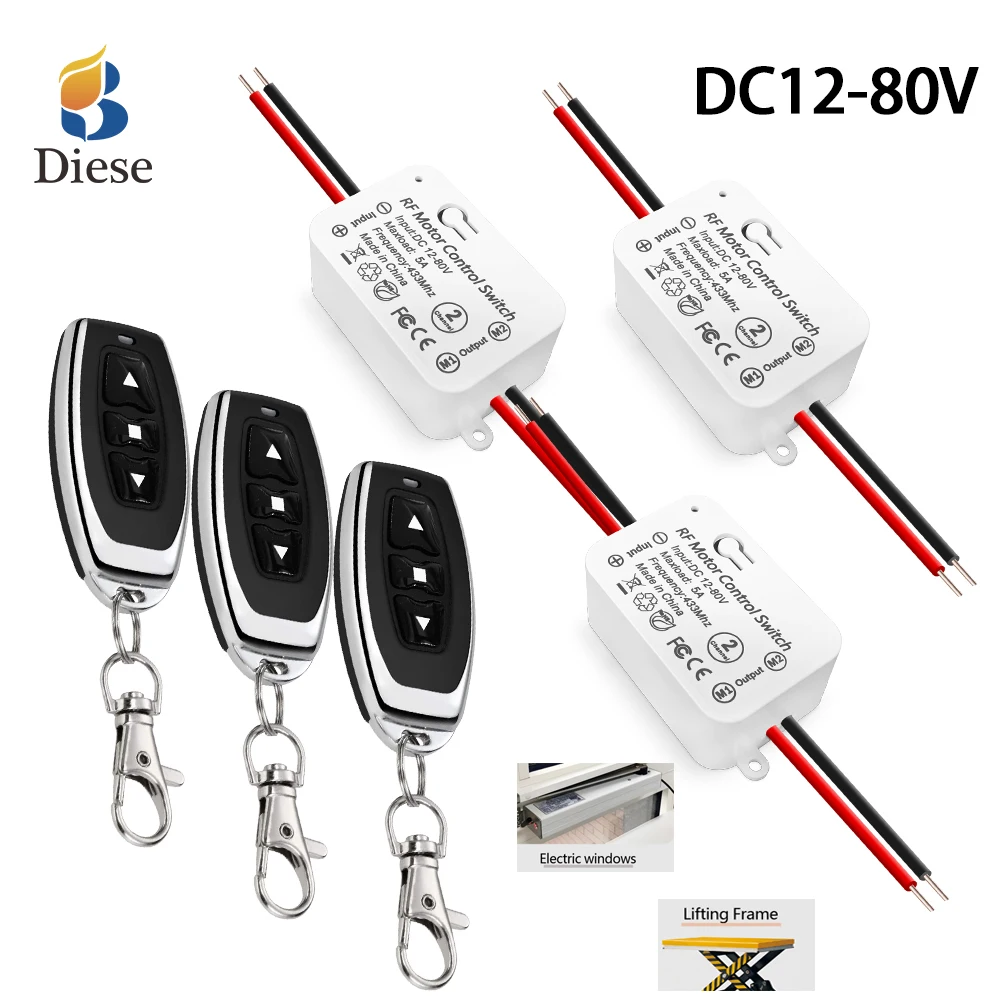 RF433mhz Universal Wireless Remote Control DC12V 24V Receiver ...