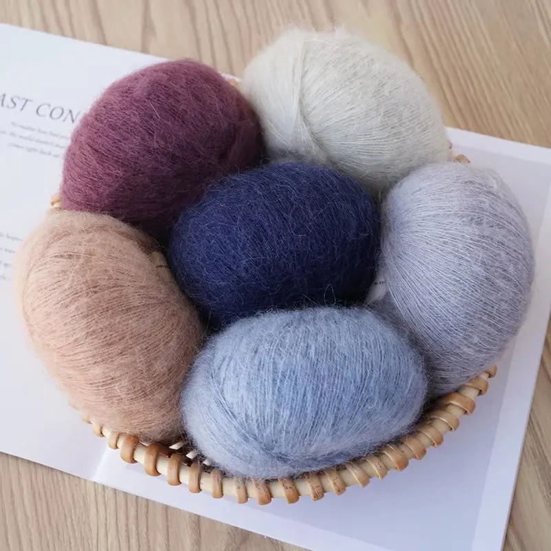 25g mohair hand-woven diy material package kids\' sweater scarf thread fine wool ball young mohair