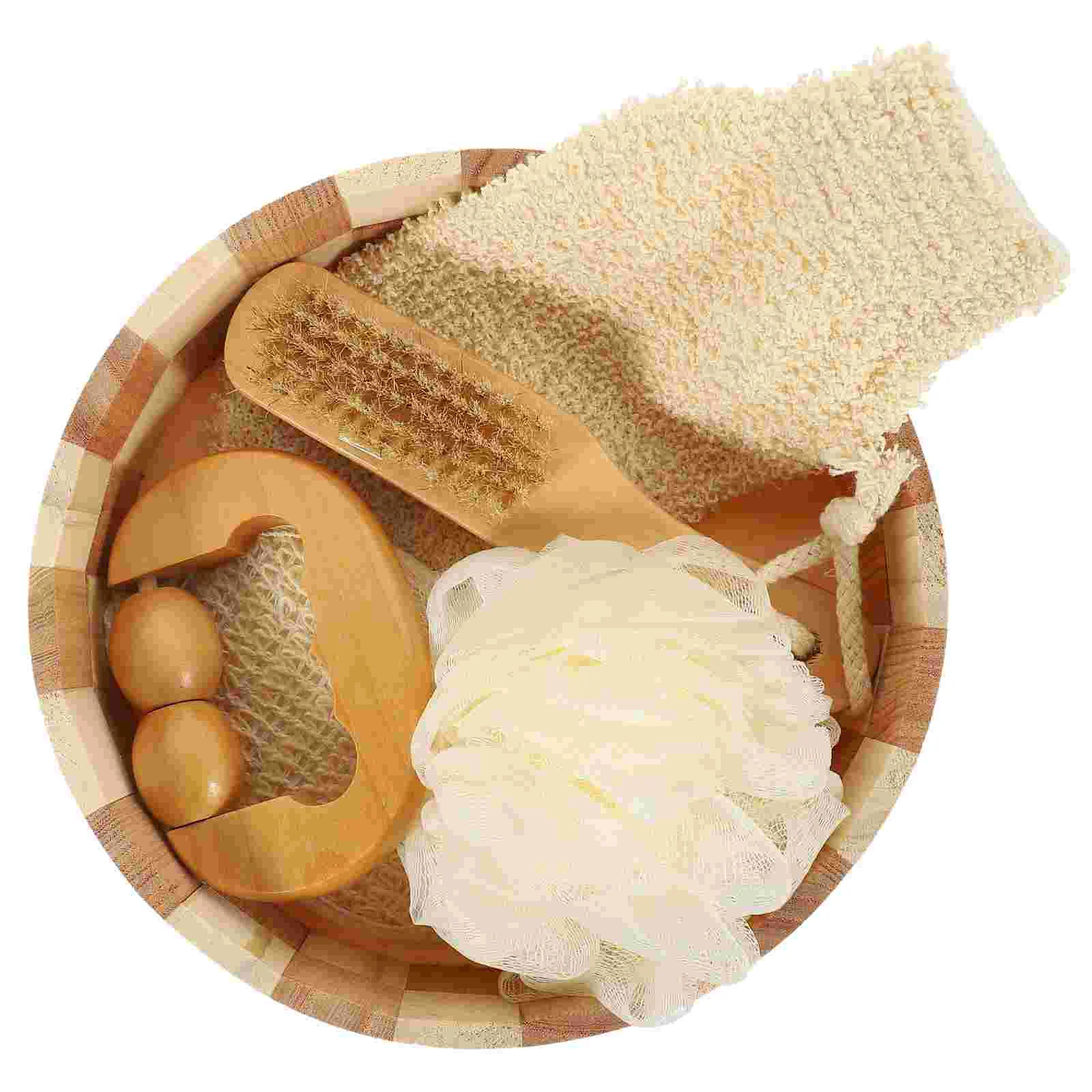 Cleanser Bath Set The Mitten Accessories Tool Spa Shower Scrubbers Baskets Wooden Body Balling Gloves Care Tools