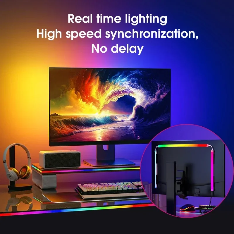 Smart Immersion Computer Monitor Sync LED RGBIC Light Strip, PC USB 5V Dream Color Neon Light Strip do dekoracji sypialni do gier