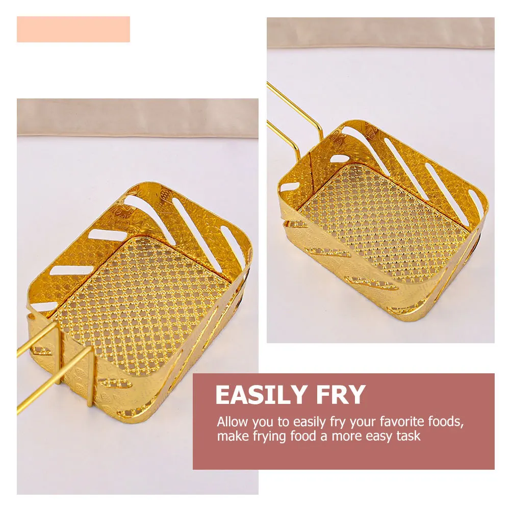 

Heavy Duty Fry With Handle Square Mesh Deep Fryer Basket For Chips Chicken Onion Rings Oil Drainage Heat Resistant Metal