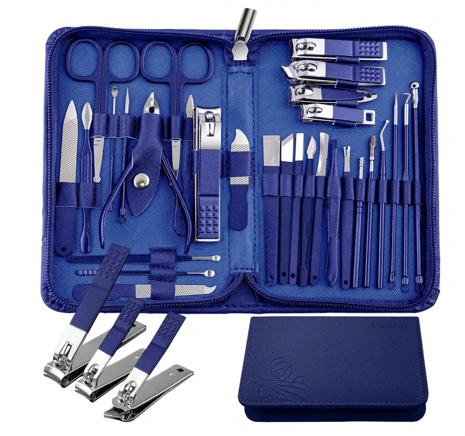 マニキュアセット 30 in 1 爪切りセット、女性用ネイルマニキュアキット、足の爪切り、ペディキュアキット、ペディキュアツール、に適しています
